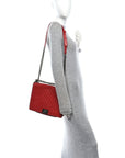Calfskin Quilted Large Boy Flap Red