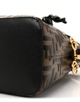 Vitello Liberty F is FNDI Bi-Color FF 1974 Embossed Mini Mon Tresor Bucket Bag Maya Black