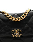 Lambskin Quilted Medium CHNL 19 Flap Black