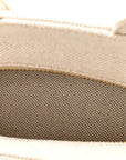Wicker Canvas Mini Tote Tan White