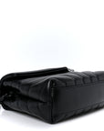 Calfskin Y Quilted Monogram Monochrome Toy Loulou Crossbody Bag Black