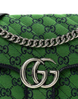 Monogram Multicolor Matelasse Diagonal Small GG Marmont Shoulder Bag Green Blue