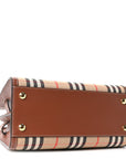 Calfskin Vintage Check Mini Two Handle Title Bag Archive Beige
