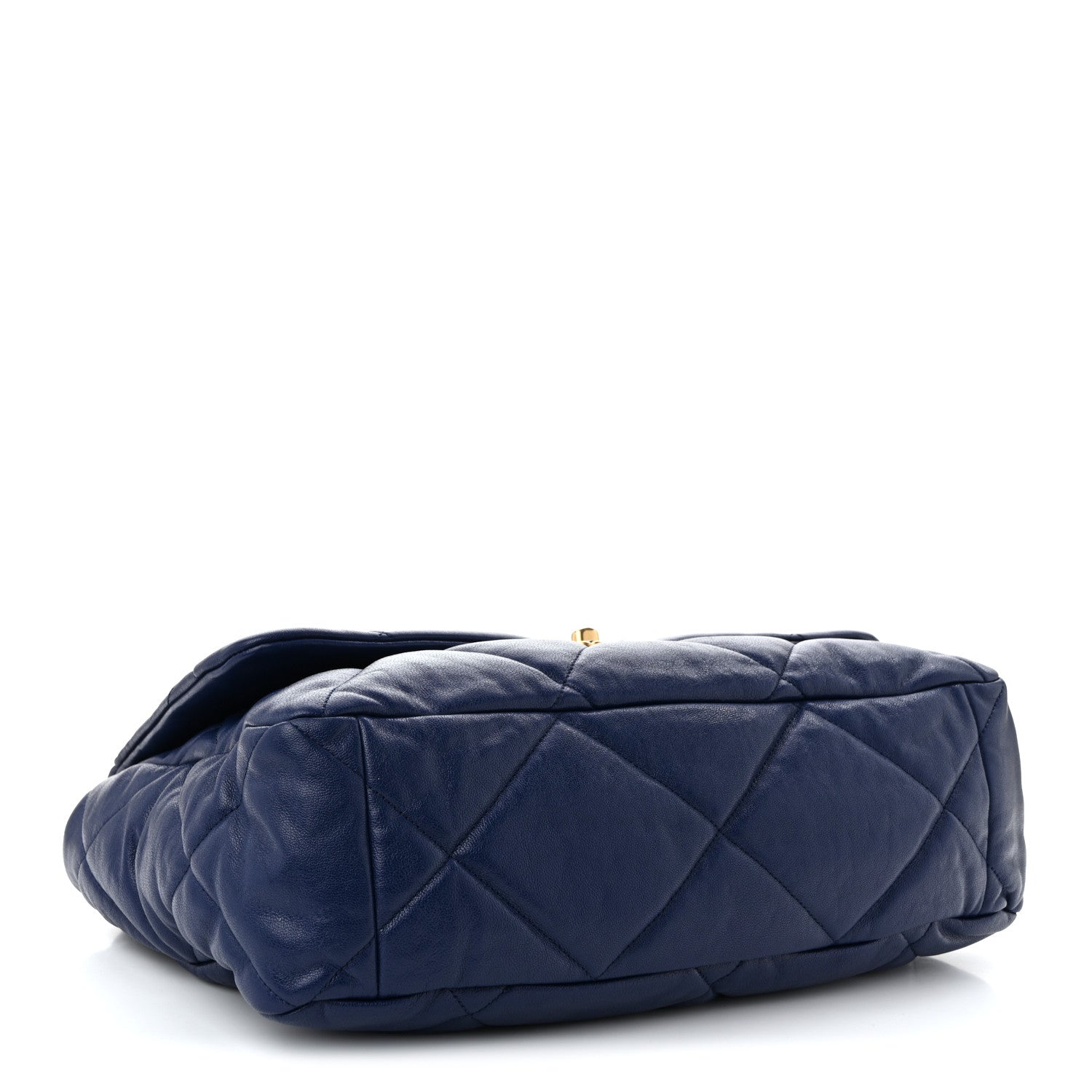 Goatskin Quilted Maxi CHNL 19 Flap Dark Blue