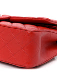 Caviar Quilted Medium Double Flap Red