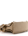 Chevre Gold Metallic Edge Hardware Mini City Beige Latte