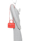 Lambskin Quilted Mini Trendy CC Dual Handle Flap Bag Dark Orange
