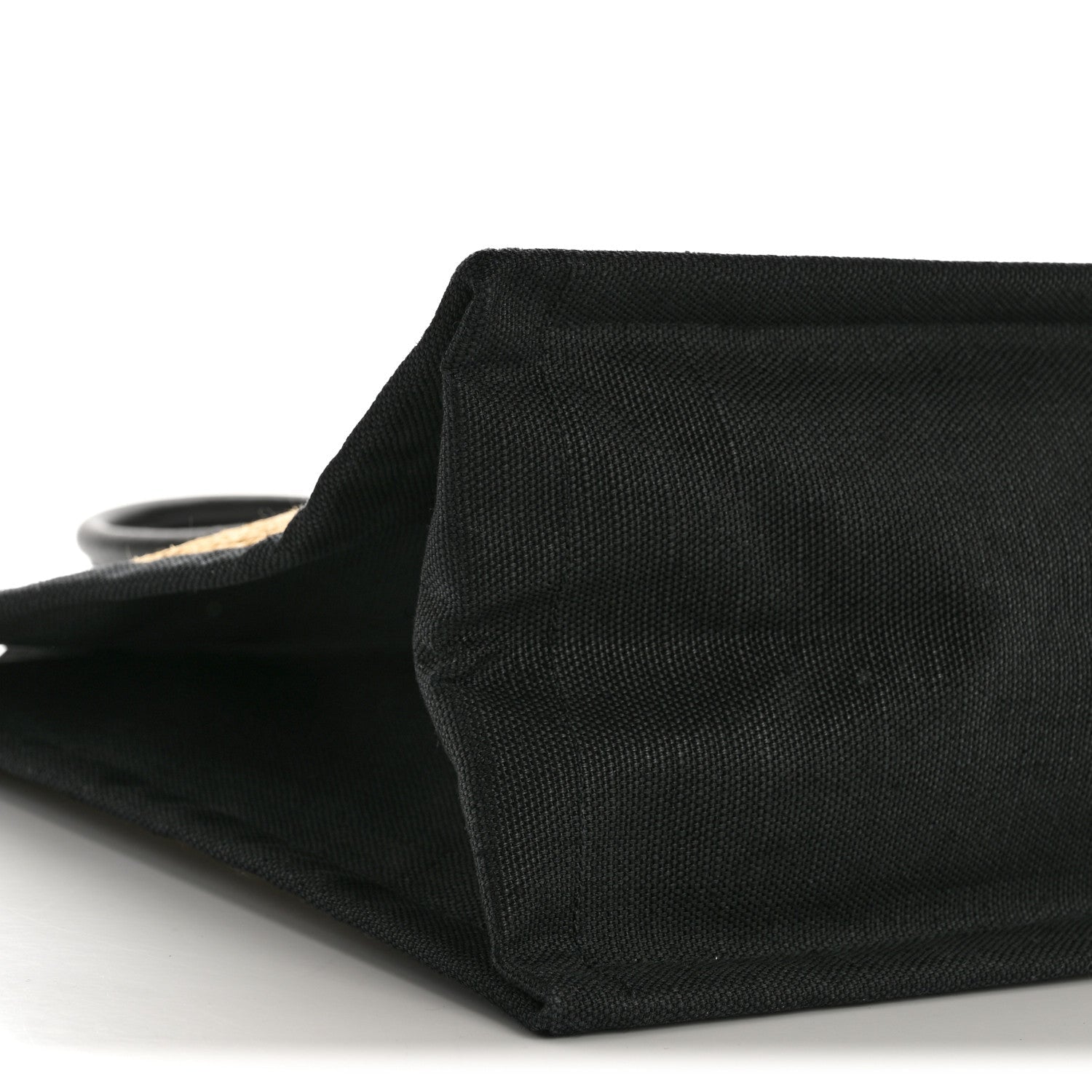 Raffia Linen Calfskin Rive Gauche Tote Naturale Black