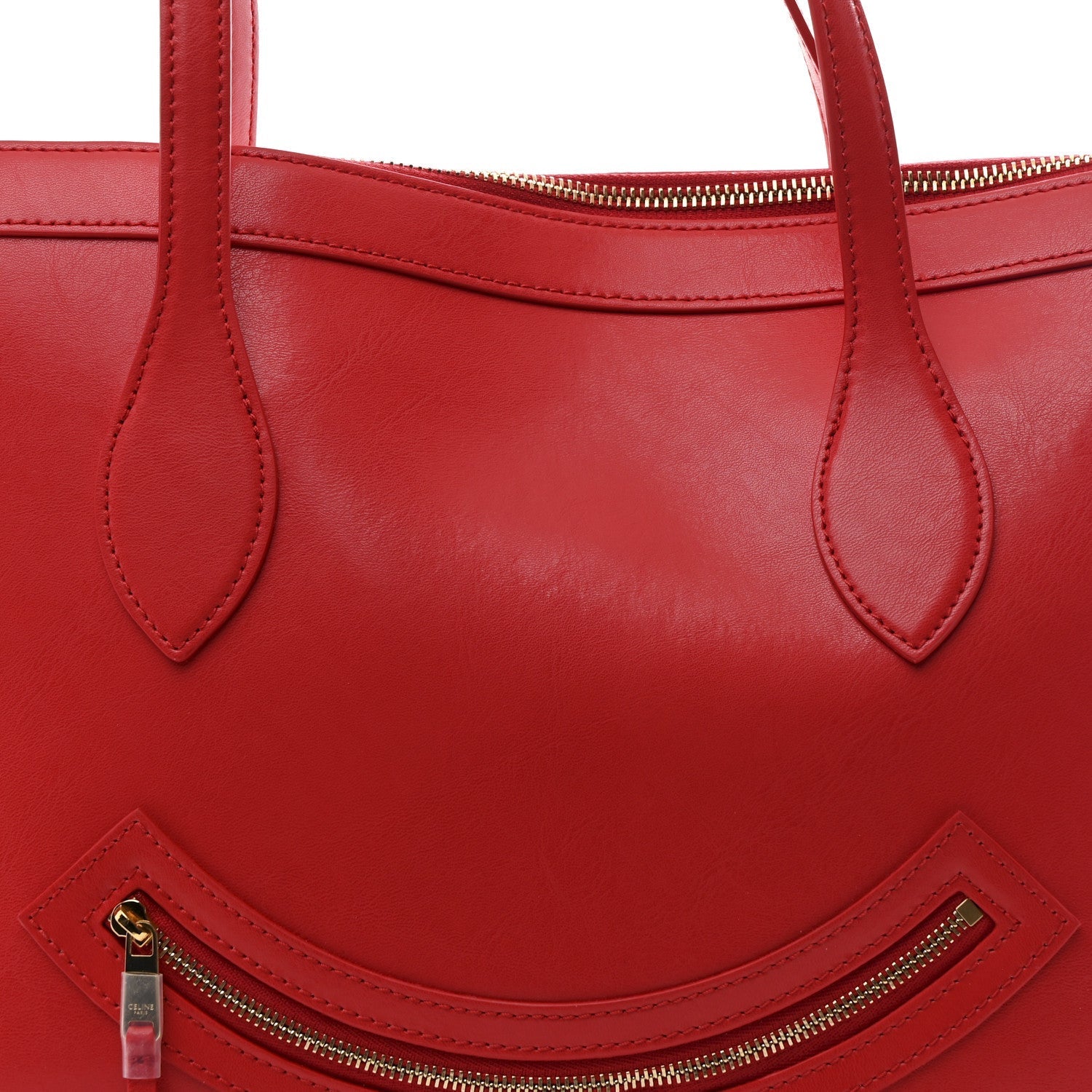 Glossy Calfskin Flat Luggage Shoulder Bag Ultra Red