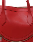 Glossy Calfskin Flat Luggage Shoulder Bag Ultra Red