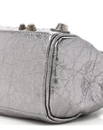 Metallic Agneau Arena Mini Le Cagole Duffle Crossbody Bag Silver