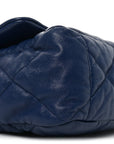 Goatskin Quilted Maxi CHNL 19 Flap Navy Blue