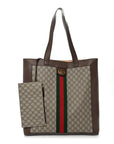 GG Supreme Monogram Web Large Ophidia Vertical Shopping Tote Brown