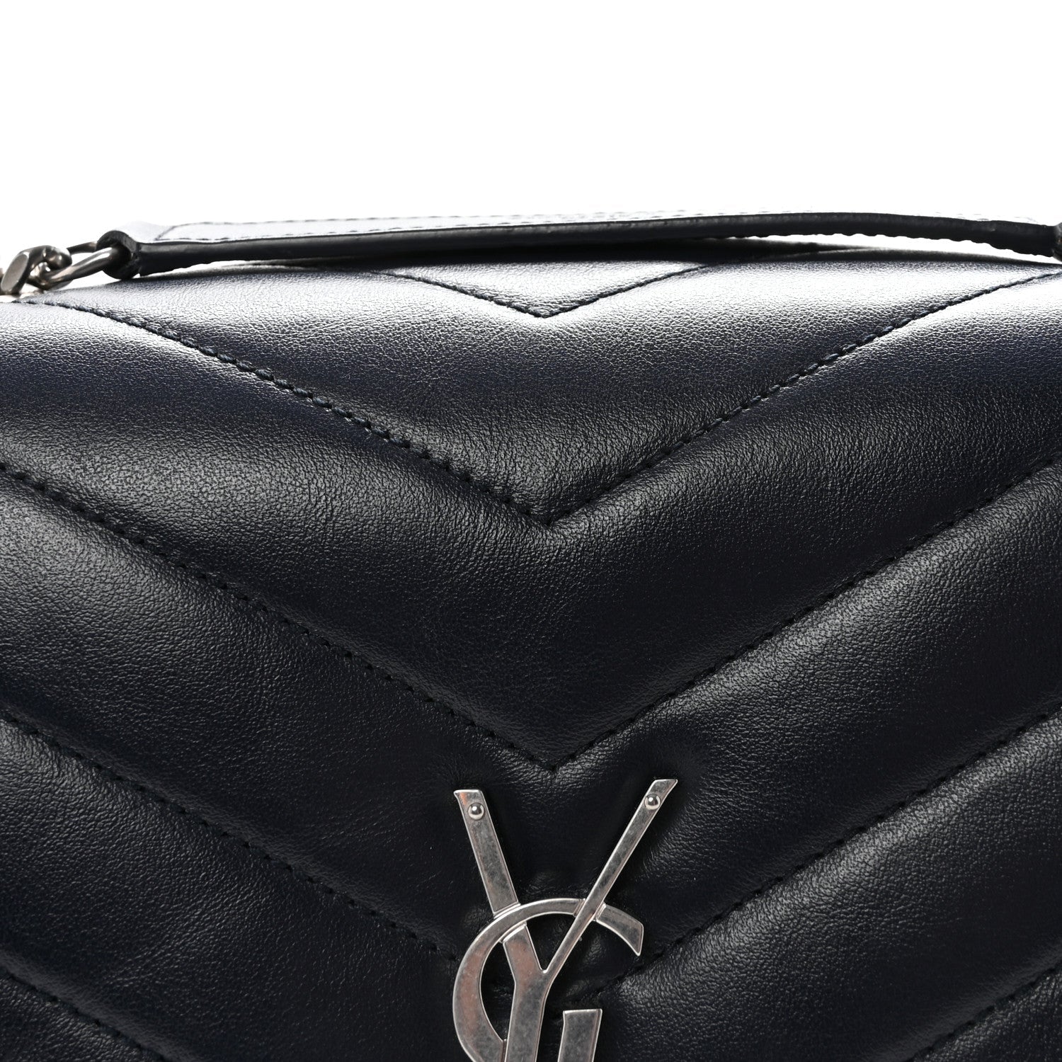 Calfskin Y Quilted Monogram Medium Loulou Chain Satchel Deep Marine