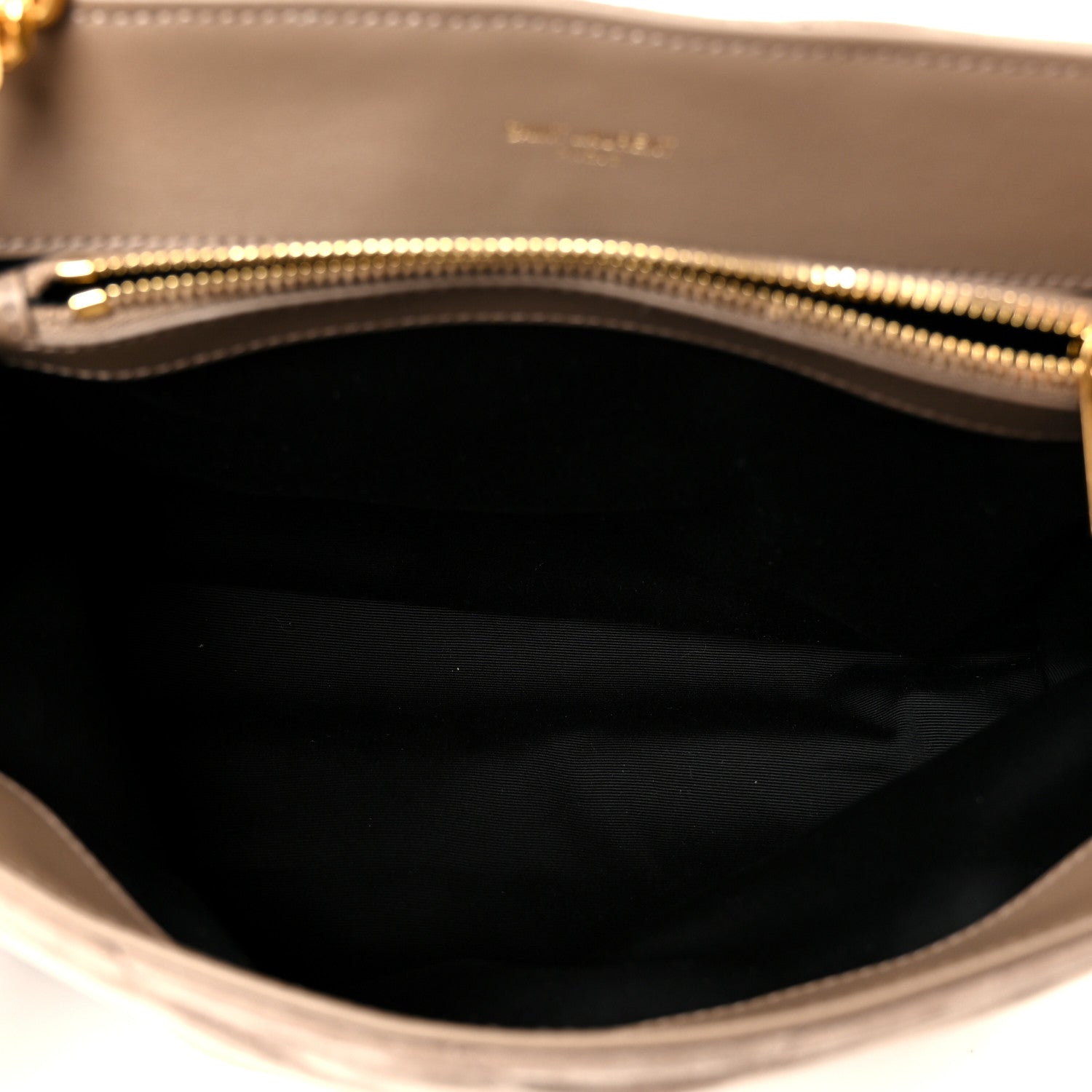 Suede Y Quilted Monogram Medium Loulou Chain Satchel Taupe