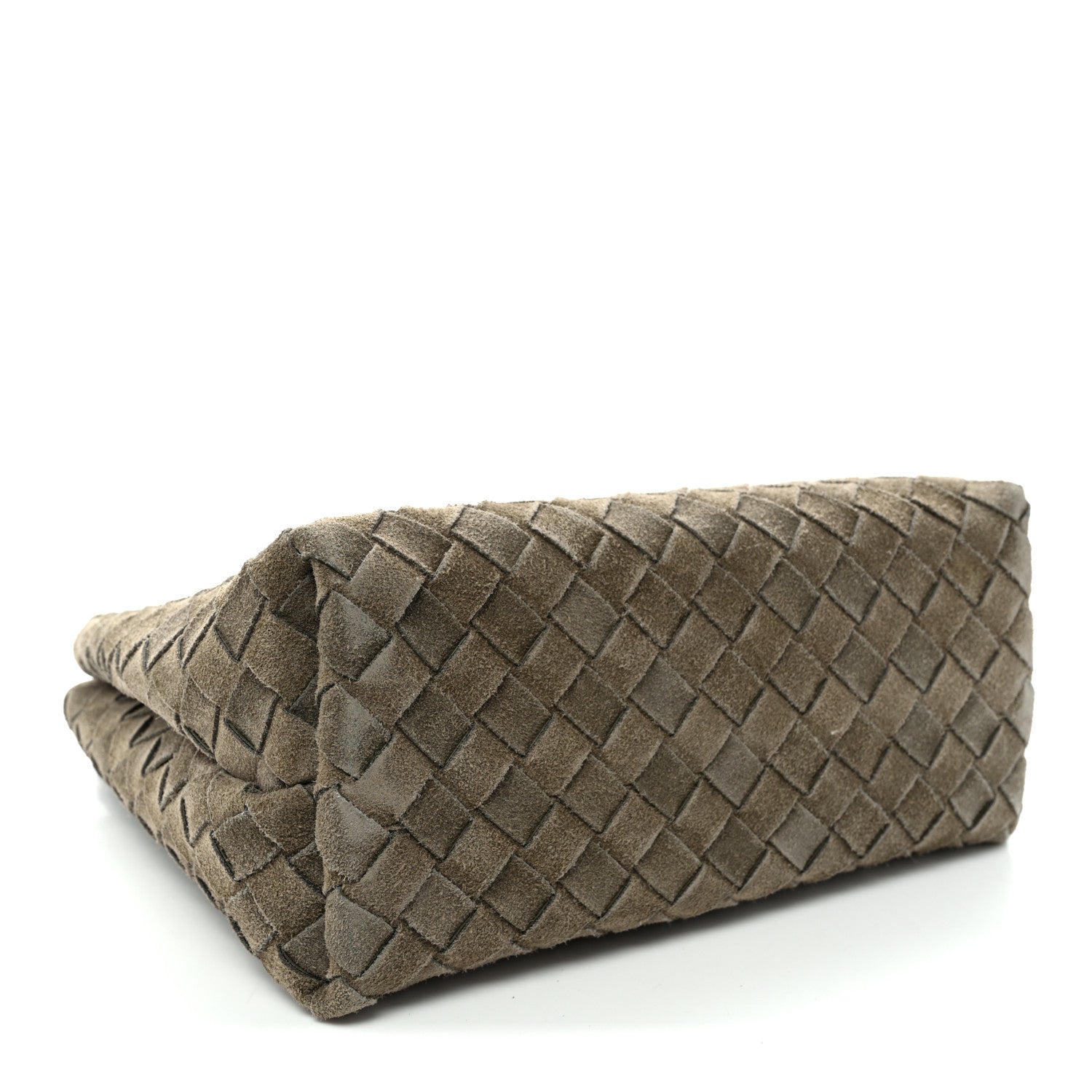 Suede Intrecciato Small Andiamo Shoulder Bag Cypress