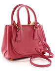 Saffiano Lux Micro Galleria Double Zip Tote Peonia