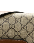 GG Supreme Monogram Azalea Calfskin Horsebit 1955 Shoulder Bag Beige Brown Sugar