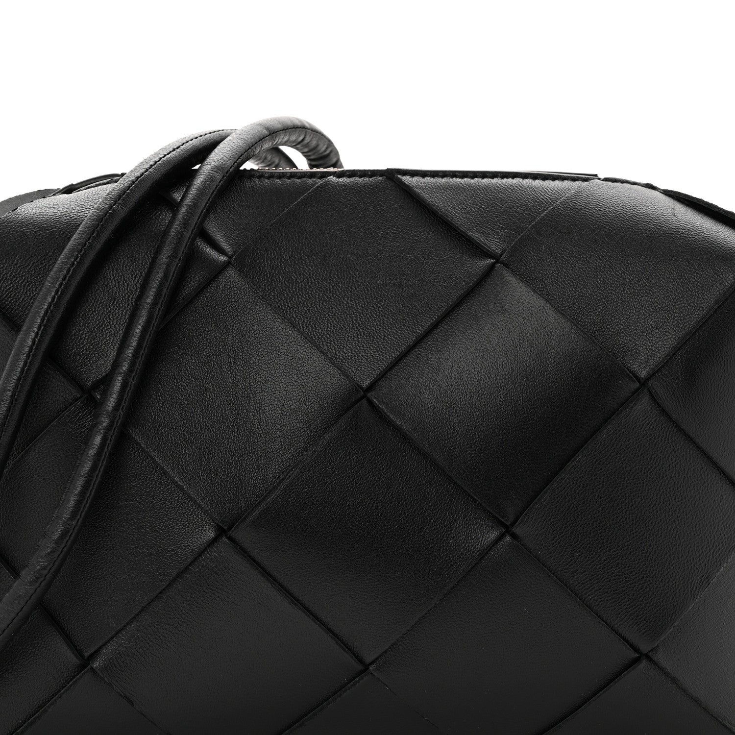 Lambskin Maxi Intrecciato Small Cassette Camera Bag Black