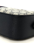 GG Supreme Monogram Textured Dollar Calfskin Web Small Ophidia Camera Bag Beige Blue