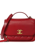 Caviar Quilted Small Business Affinity Flap Red