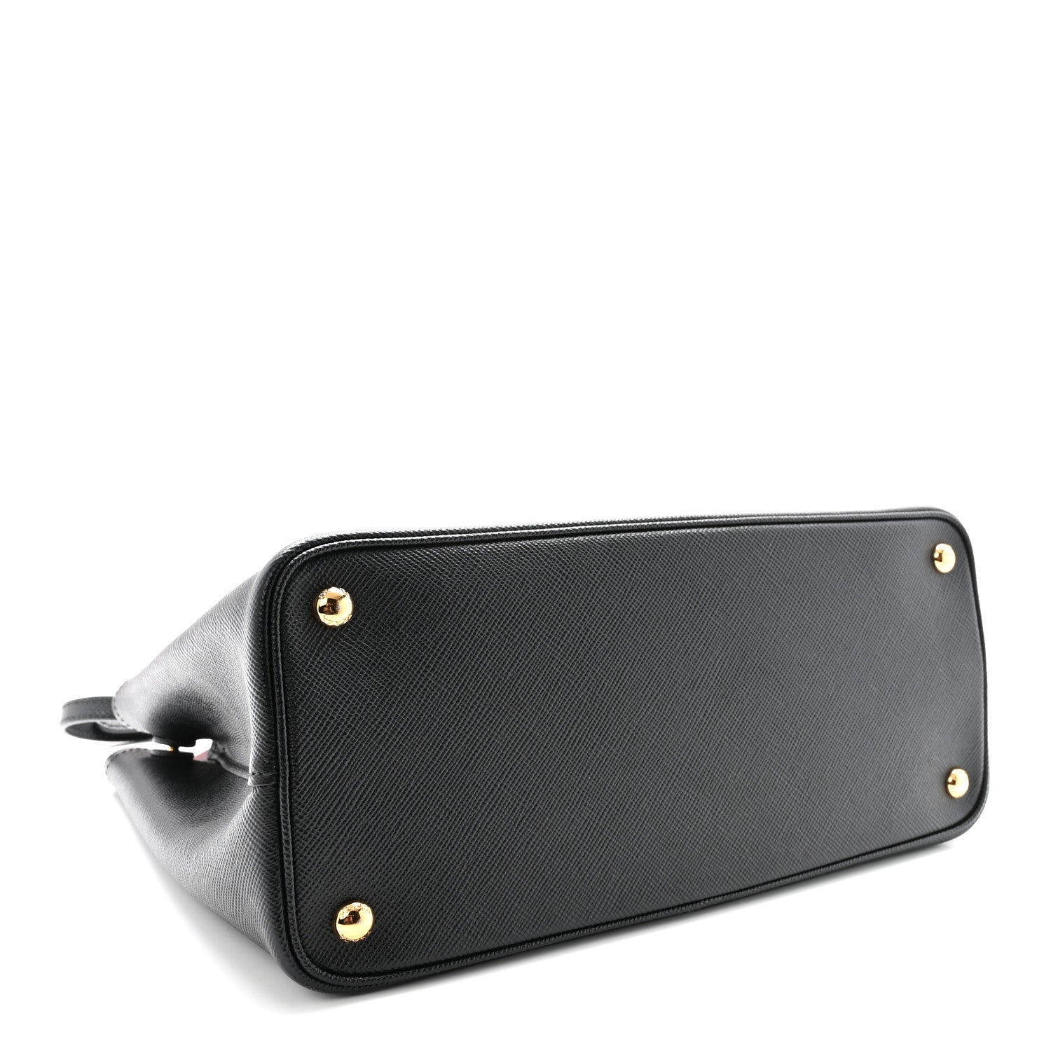 Saffiano Cuir Medium Double Bag Black Fuoco