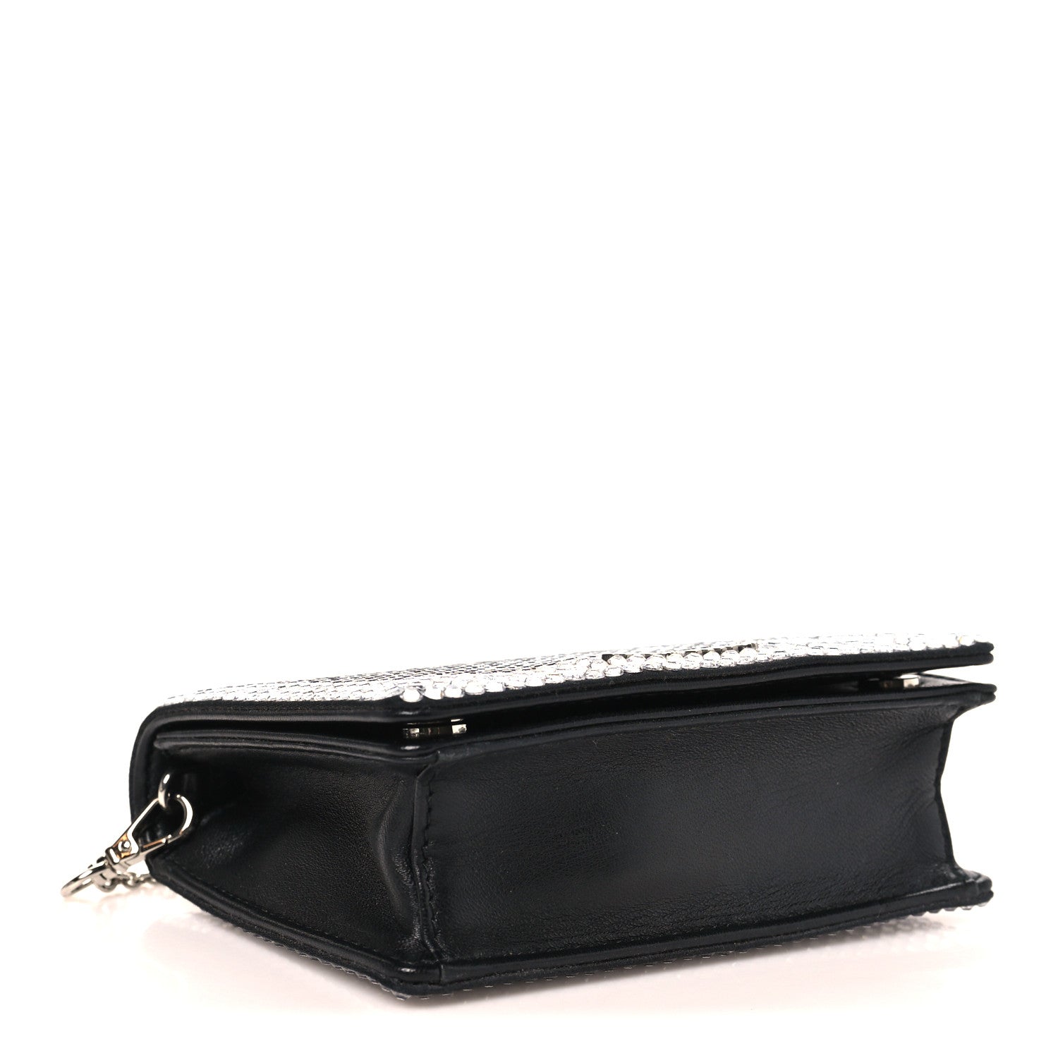 Nappa Crystal Starlight Mini Clutch Bag Black