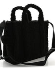 Polyester Cotton Medium The Teddy Traveler Tote Bag Black