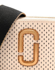 Perforated Calfskin Small Snapshot Camera Bag Tapioca
