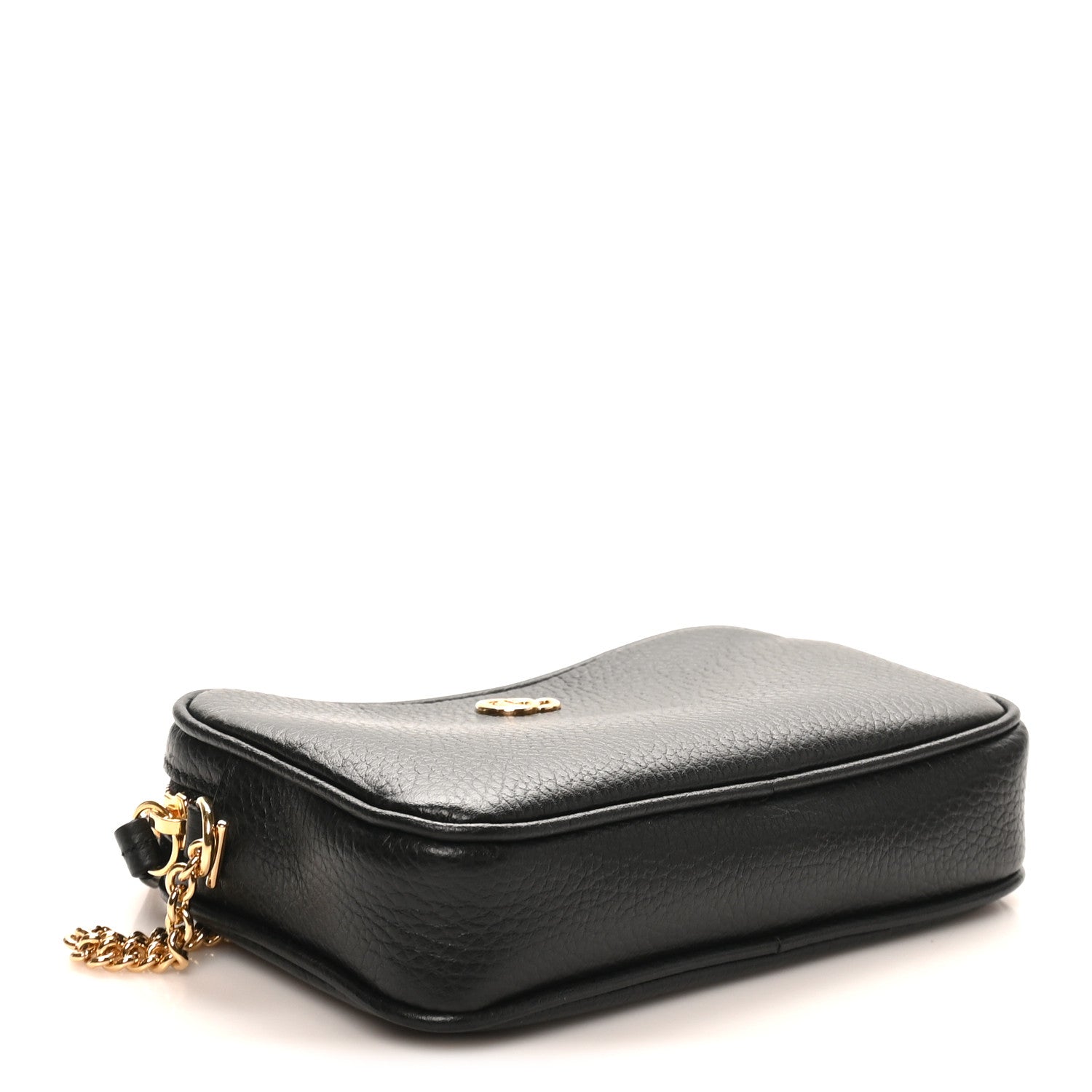 Dollar Calfskin Super Mini GG Marmont Chain Shoulder Bag Black