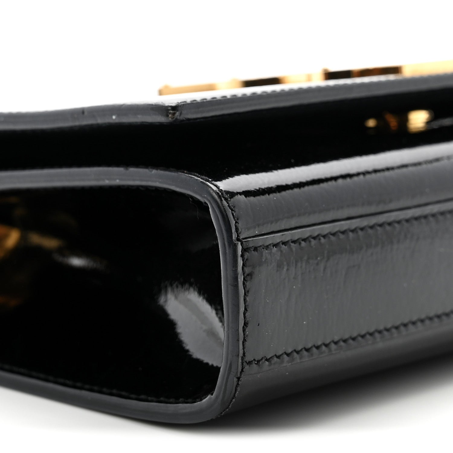 Patent Small Monogram Kate Satchel Black