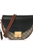 GG Supreme Monogram Calfskin Small Padlock Messenger Shoulder Bag Beige Black Cuir