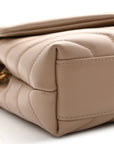 Calfskin Y Quilted Monogram Toy Loulou Crossbody Bag Dark Beige