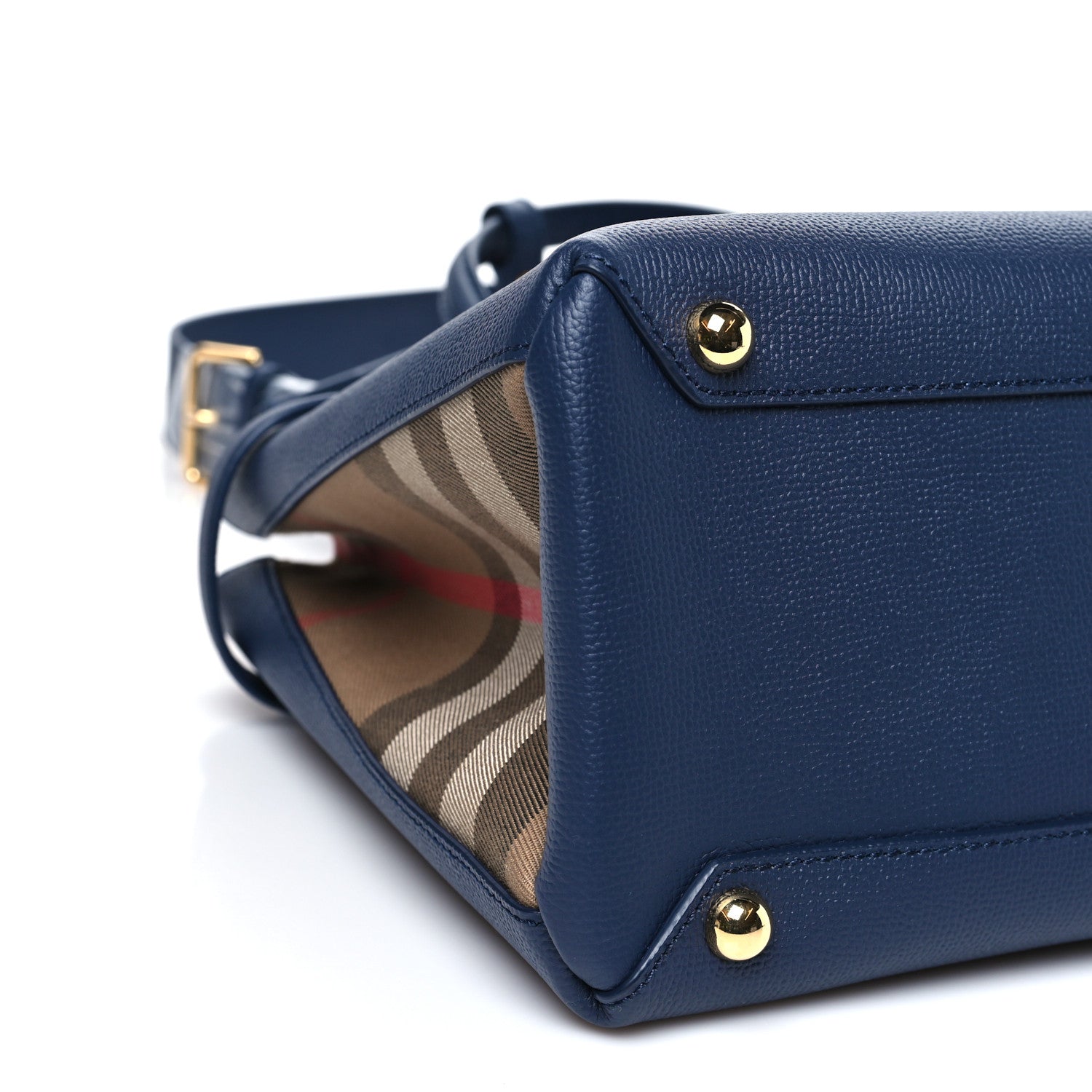 Derby Calfskin Vintage Check Medium Banner Tote Regency Blue