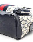 GG Supreme Monogram Textured Dollar Calfskin Web Small Ophidia Day Backpack Beige Blue Black