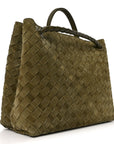 Suede Intrecciato Medium Andiamo Shoulder Bag Mud