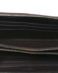 Nappa Intrecciato Zip Around Wallet Ebano