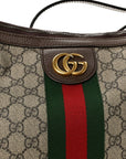 GG Supreme Monogram Web Small Ophidia Half Moon Hobo Brown