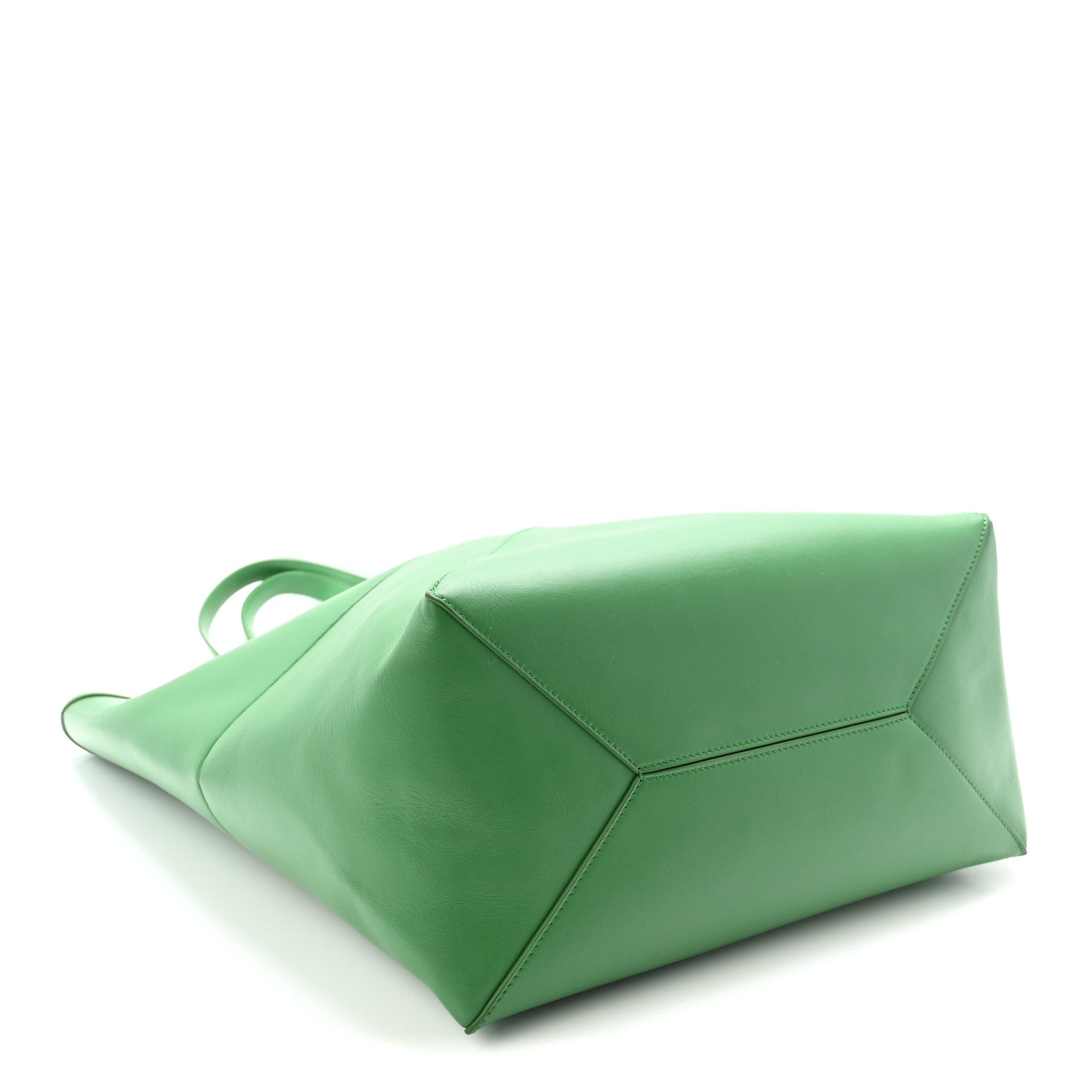 Shiny Calfskin XL Puzzle Fold Tote Tropical Green