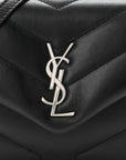 Calfskin Y Quilted Monogram Toy Loulou Crossbody Bag Black