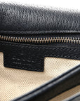 GG Supreme Monogram Textured Dollar Calfskin Web Medium Blondie Top Handle Shoulder Flap Bag Beige Blue