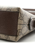 GG Supreme Monogram Textured Dollar Calfskin Web Small Ophidia Dome Shoulder Bag Beige Ebony New Acero