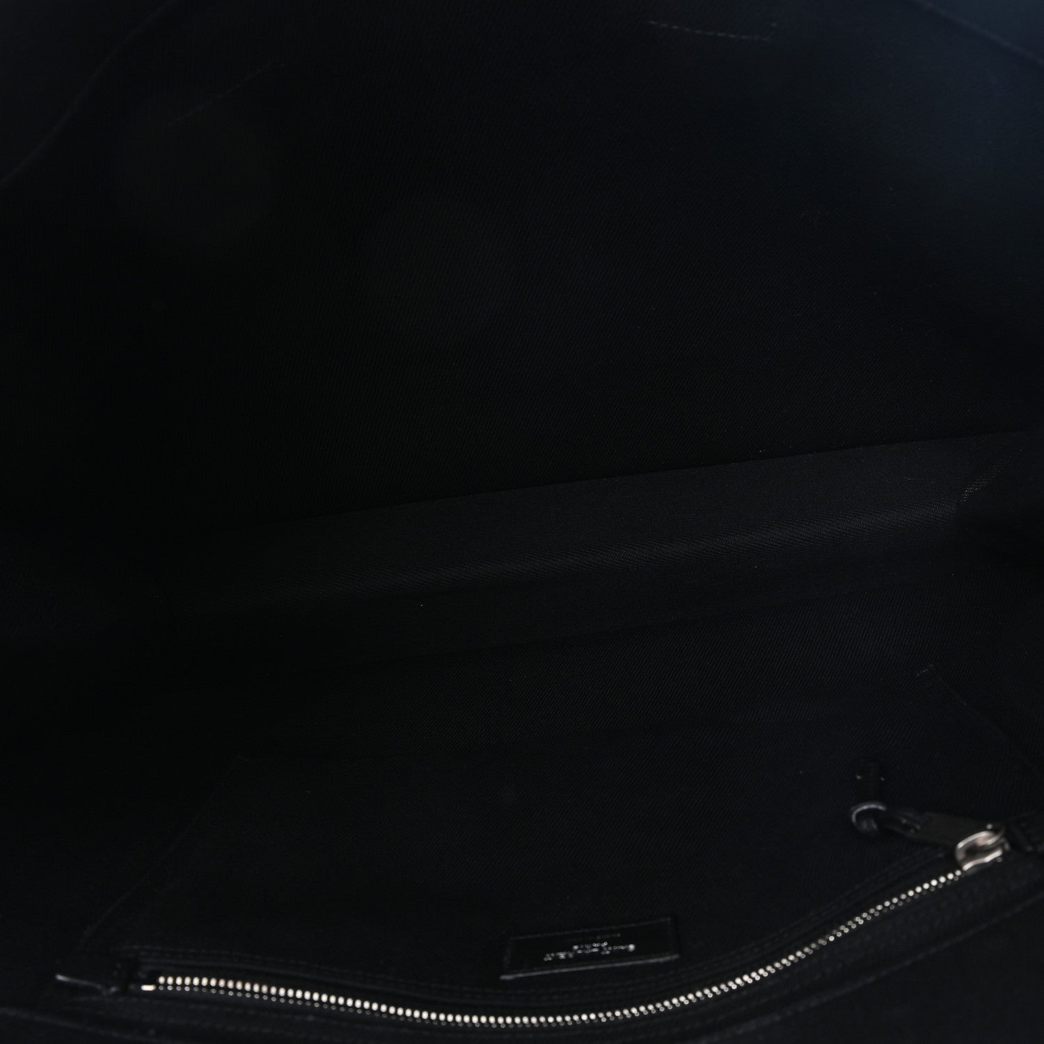 Linen Calfskin Rive Gauche Tote Black