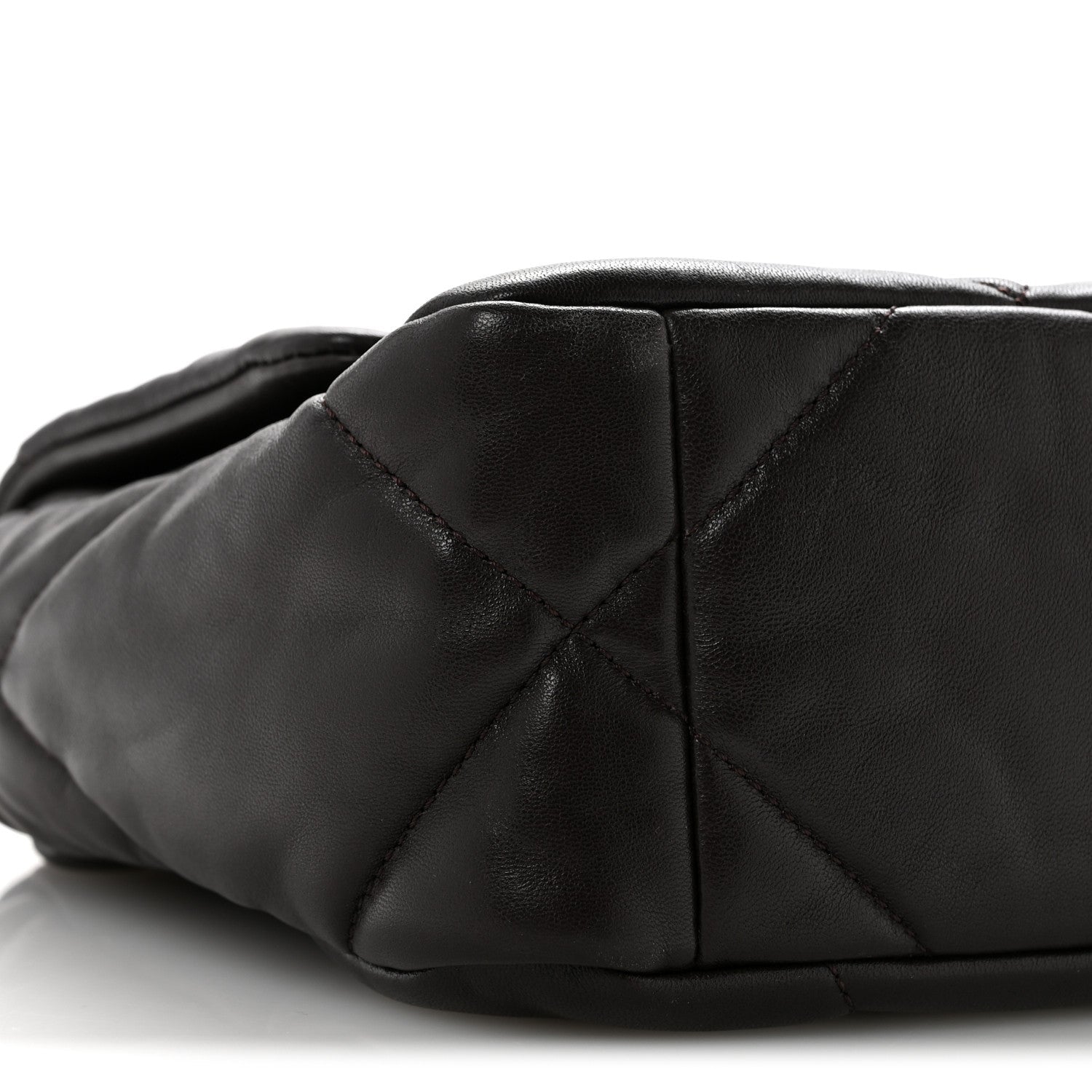 Lambskin Quilted Medium CHNL 19 Flap Dark Brown