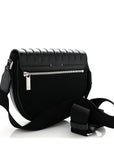 Calfskin Canvas Never Still Crossbody Flap Bag Black
