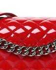 Patent Calfskin New Medium Plexiglass Boy Flap Red