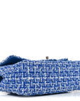 Tweed Quilted Mini Rectangular Flap Blue White