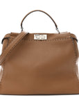 Cuoio Romano Selleria Bi-Color Large Peekaboo Iconic Satchel  Mou Deserto