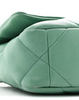 Lambskin Quilted Medium CHNL 19 Flap Green