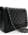 Caviar Quilted Jumbo Double Flap Black